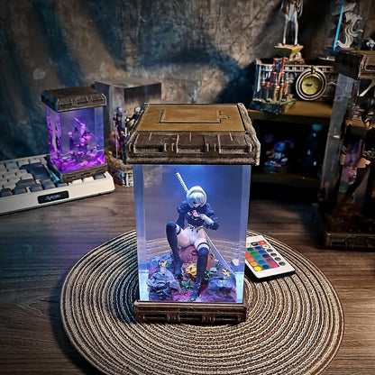 2B Resin Epoxy Lamp V2 – NieR Automata Multicolor / Size M – Handmade Resin Lamp by Rescene Studio | Rescene Studio