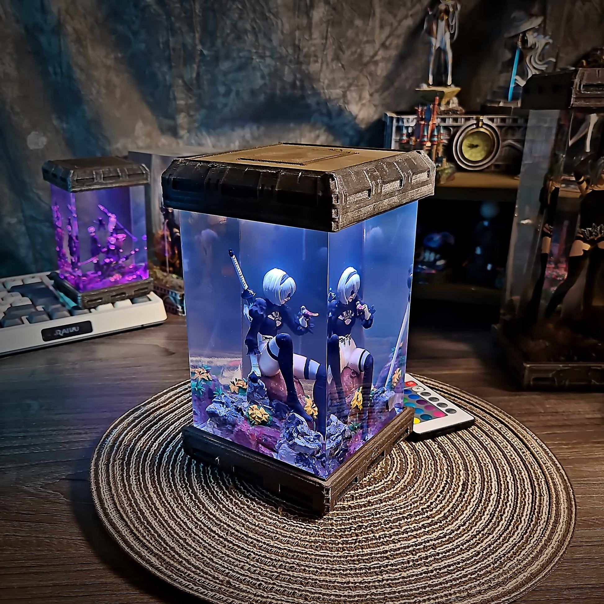 2B Resin Epoxy Lamp V2 – NieR Automata Multicolor / Size M – Handmade Epoxy Resin Lamp by Rescene Studio | Rescene Studio