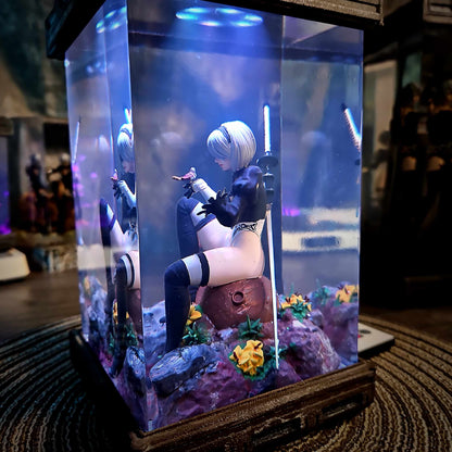 2B Resin Epoxy Lamp V2 – NieR Automata Multicolor / Size M – Handmade Resin Lamp by Rescene Studio | Rescene Studio