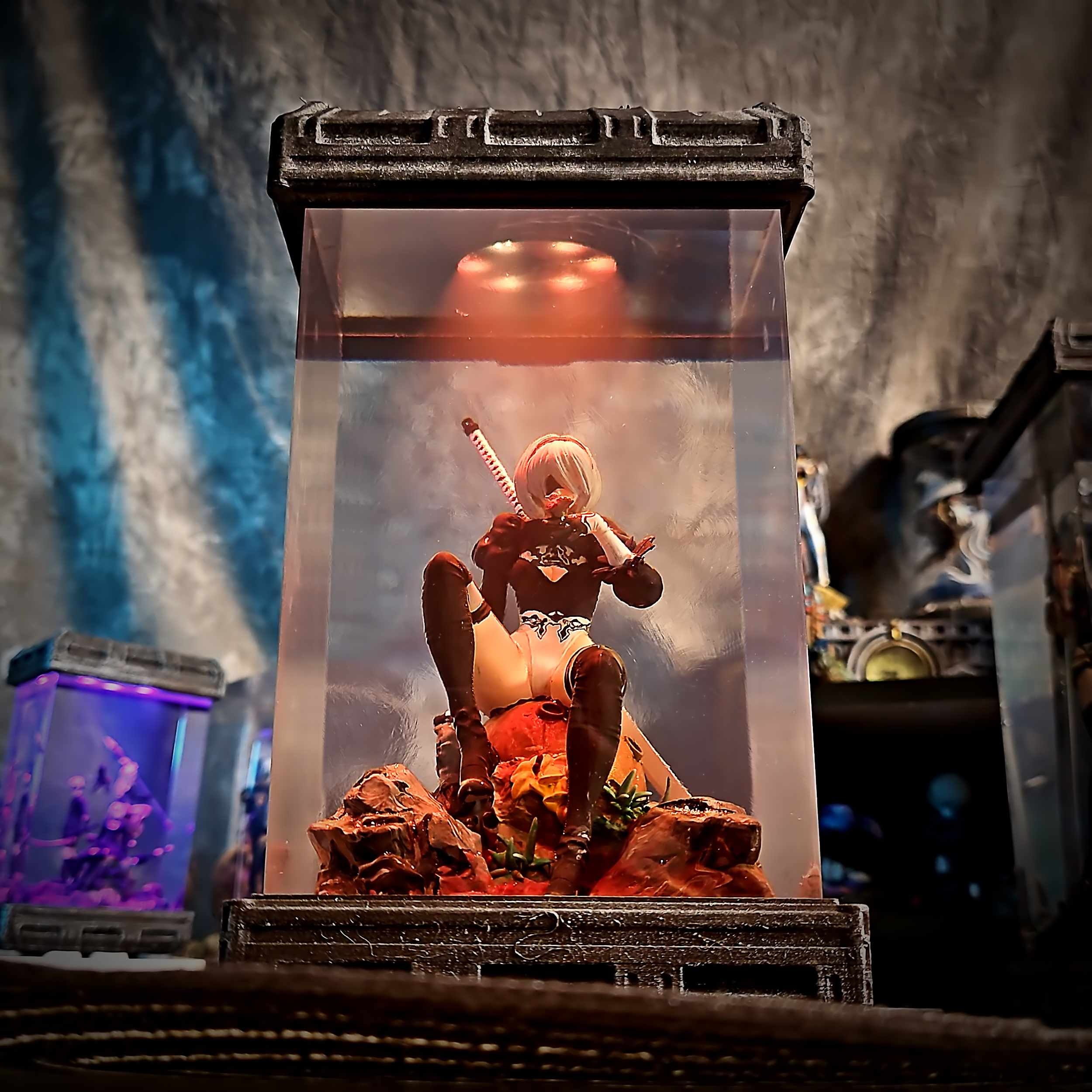 Combat Maiden Android Resin Lamp V2 | Artisan Resin LED Decor