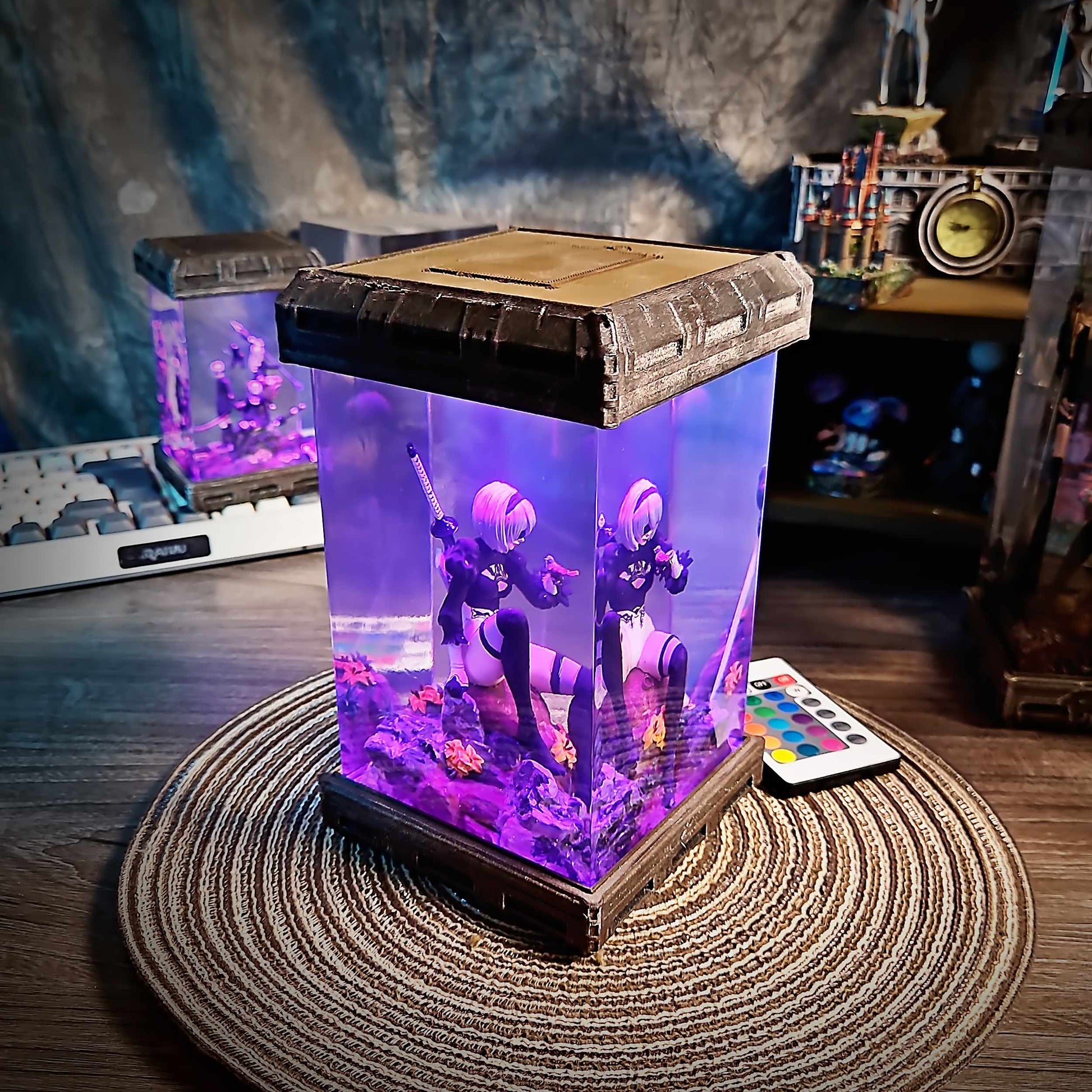 2B Resin Epoxy Lamp V2 – NieR Automata Multicolor / Size M – Handmade Epoxy Resin Lamp by Rescene Studio | Rescene Studio