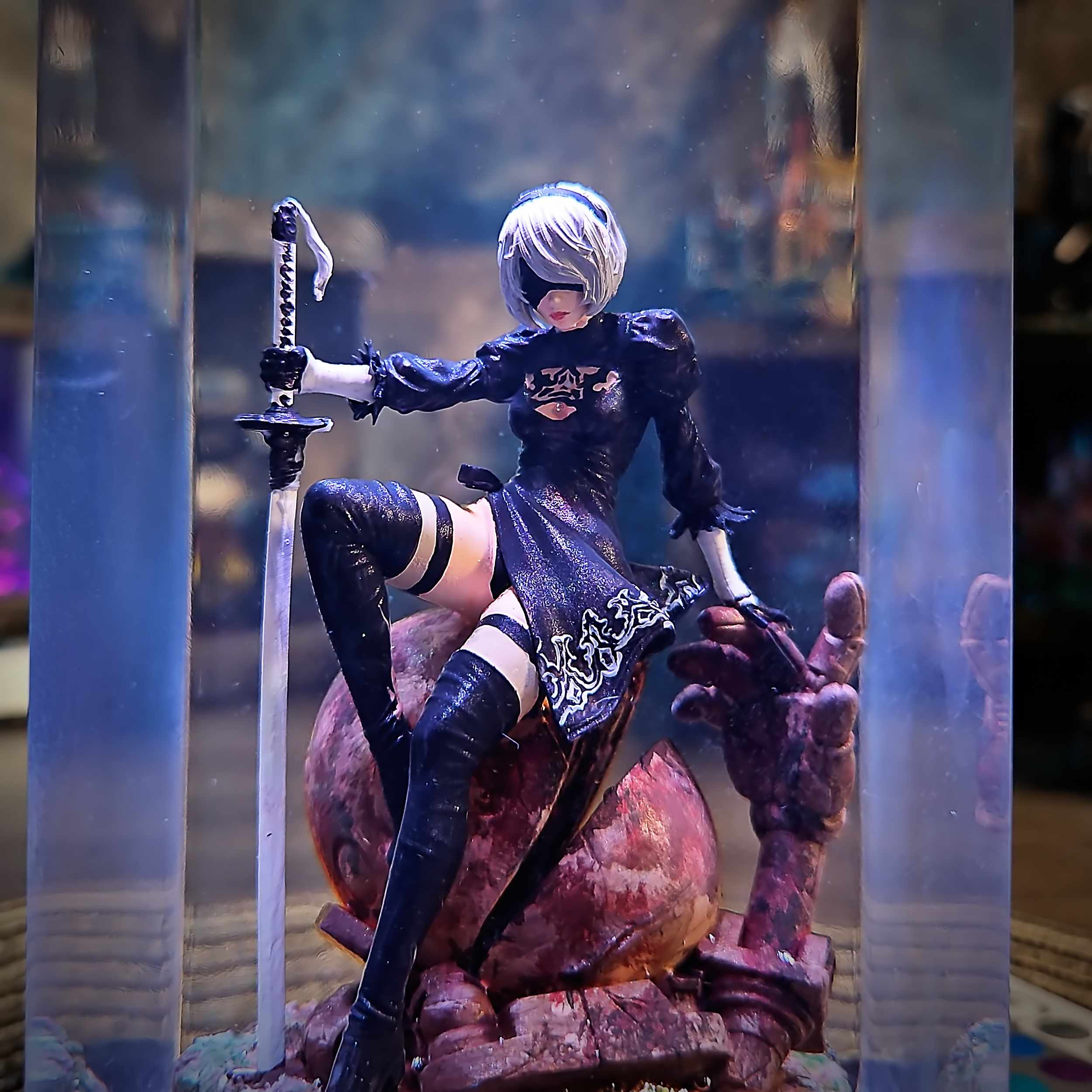 2B Resin Lamp V3 | NieR Automata Wireless RGB Gift – Rescene Studio