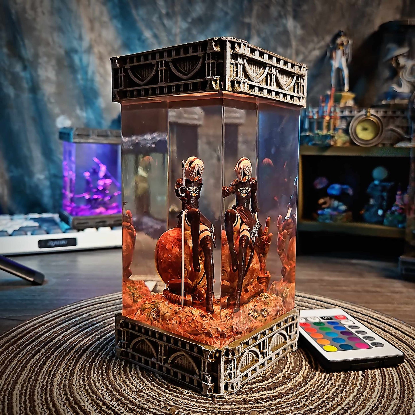 2B Resin Epoxy Lamp V3 – NieR Automata Multicolor / Size M – Handmade Resin Lamp by Rescene Studio | Rescene Studio