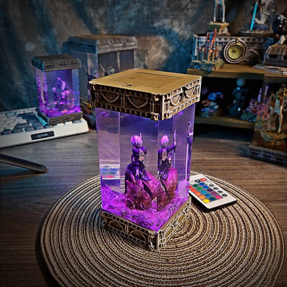 2B Resin Epoxy Lamp V3 – NieR Automata Multicolor / Size M – Handmade Resin Lamp by Rescene Studio | Rescene Studio