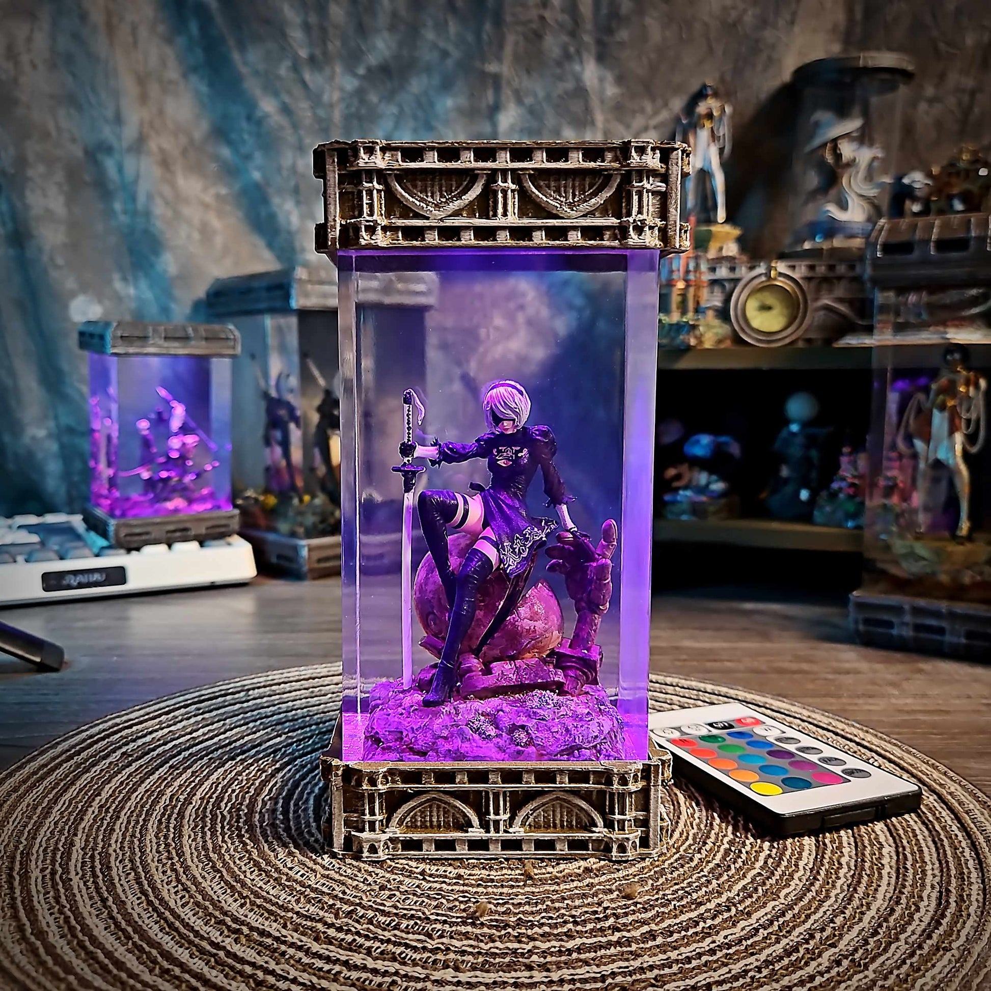 2B Resin Epoxy Lamp V3 – NieR Automata Multicolor / Size M – Handmade Epoxy Resin Lamp by Rescene Studio | Rescene Studio