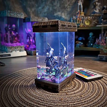 NieR Automata Diorama Resin Lamp – 2B, 9S & A2 Multicolor / Size M – Handmade Resin Lamp by Rescene Studio | Rescene Studio