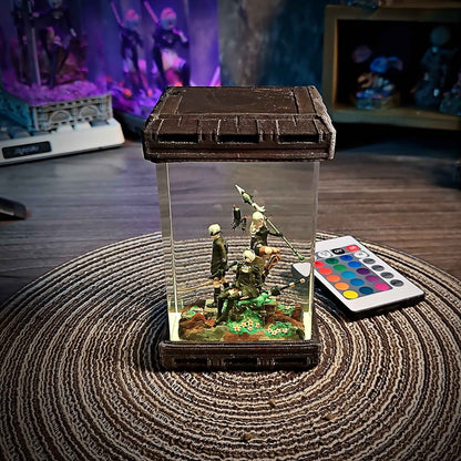 NieR Automata Diorama Resin Lamp – 2B, 9S & A2 Multicolor / Size M – Handmade Resin Lamp by Rescene Studio | Rescene Studio