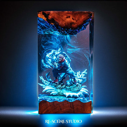Yuji Itadori Resin Lamp — Side Profile View | Handmade Pop-Culture Resin Art, Perfect Themed Gift