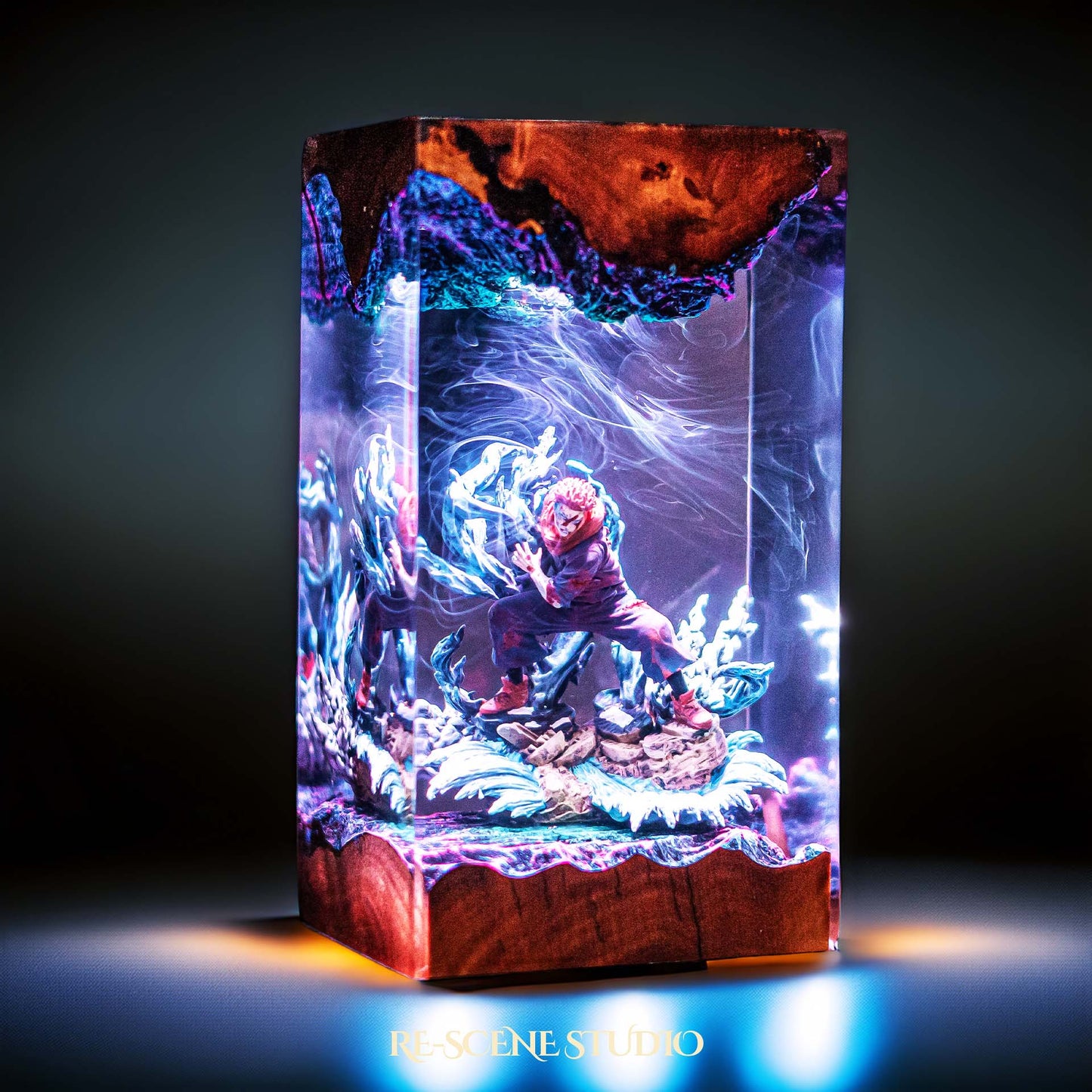 Yuji Itadori Resin Lamp — Handcrafted Epoxy Resin LED Lamp | Unique Ambient Decor & Collector's Gift