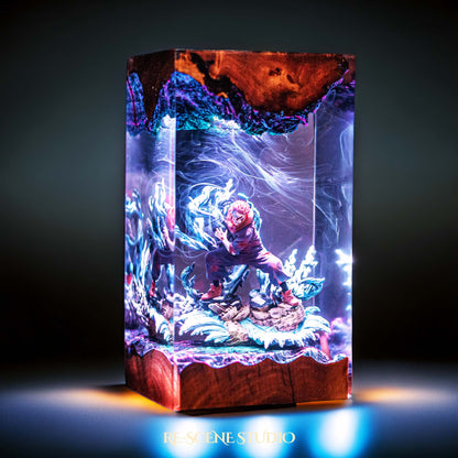 Yuji Itadori Resin Lamp — Handcrafted Epoxy Resin LED Lamp | Unique Ambient Decor & Collector's Gift