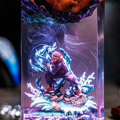 Yuji Itadori Resin Lamp — Side Profile View | Handmade Pop-Culture Resin Art, Perfect Themed Gift