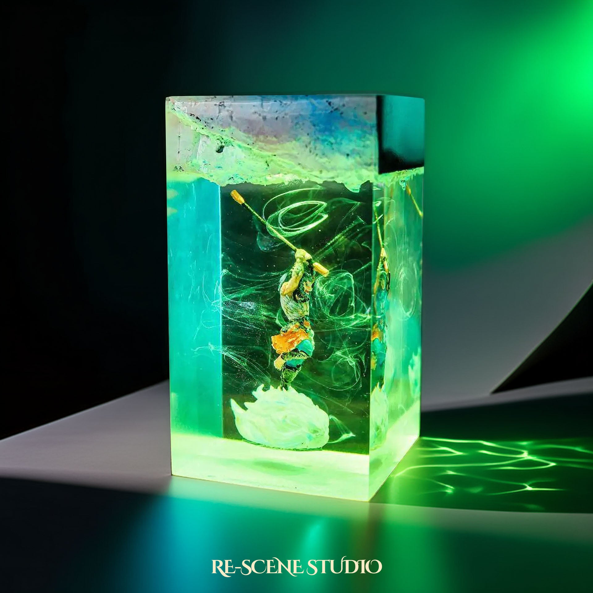 Inosuke Resin Lamp - Demon Slayer Multicolor / Size M: 7 x 13 x 7 (cm) – Handmade Epoxy Resin Lamp by Rescene Studio | Rescene Studio