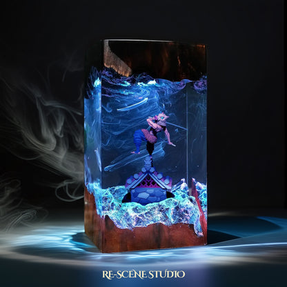 Inosuke Resin Lamp 04 – Demon Slayer Multicolor / Size M: 7 x 13 x 7 (cm) – Handmade Resin Lamp by Rescene Studio | Rescene Studio