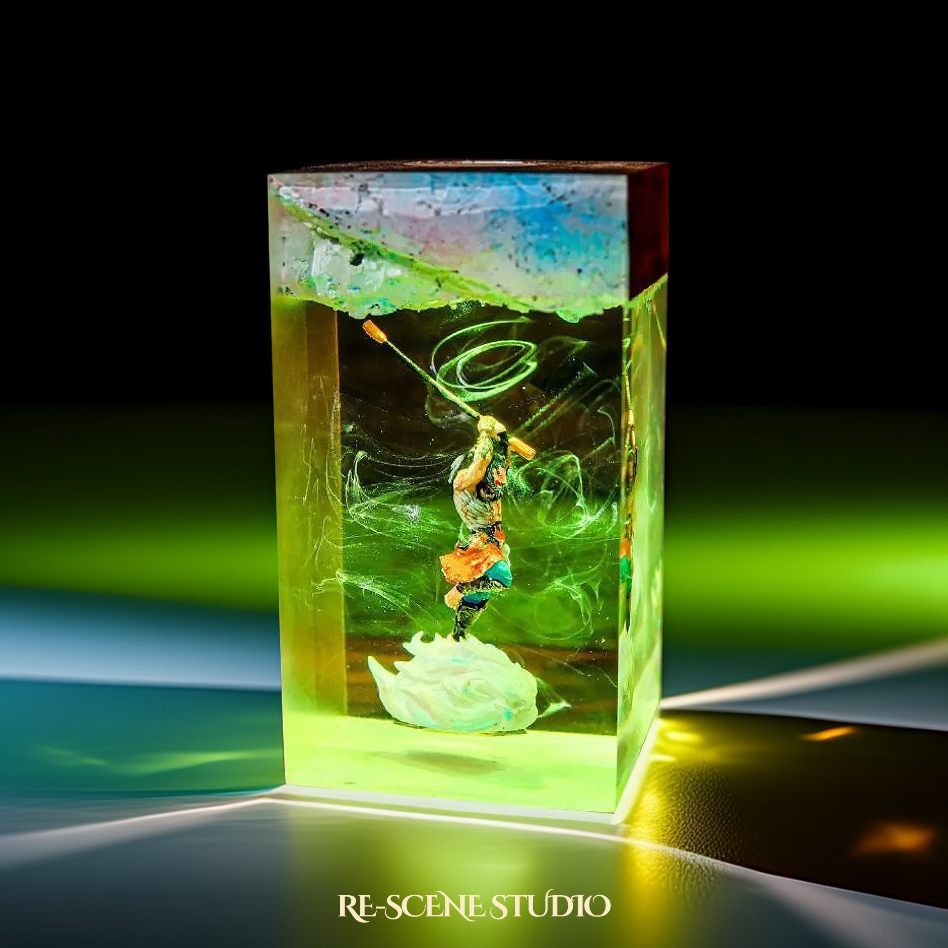 Inosuke Resin Lamp - Demon Slayer Multicolor / Size M: 7 x 13 x 7 (cm) – Handmade Epoxy Resin Lamp by Rescene Studio | Rescene Studio