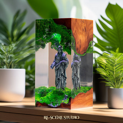 Jesus Resin Epoxy Lamp Multicolor / Size M: 7 x 13 x 7 (cm) – Handmade Resin Lamp by Rescene Studio | Rescene Studio