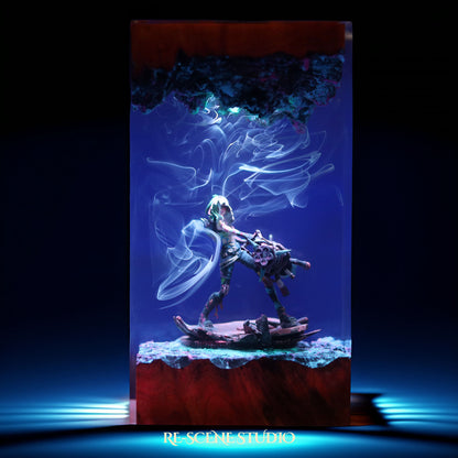 J.inx Resin Lamp 02 — Detailed Display | Premium 3D Resin Diorama with RGB Color-Changing Light