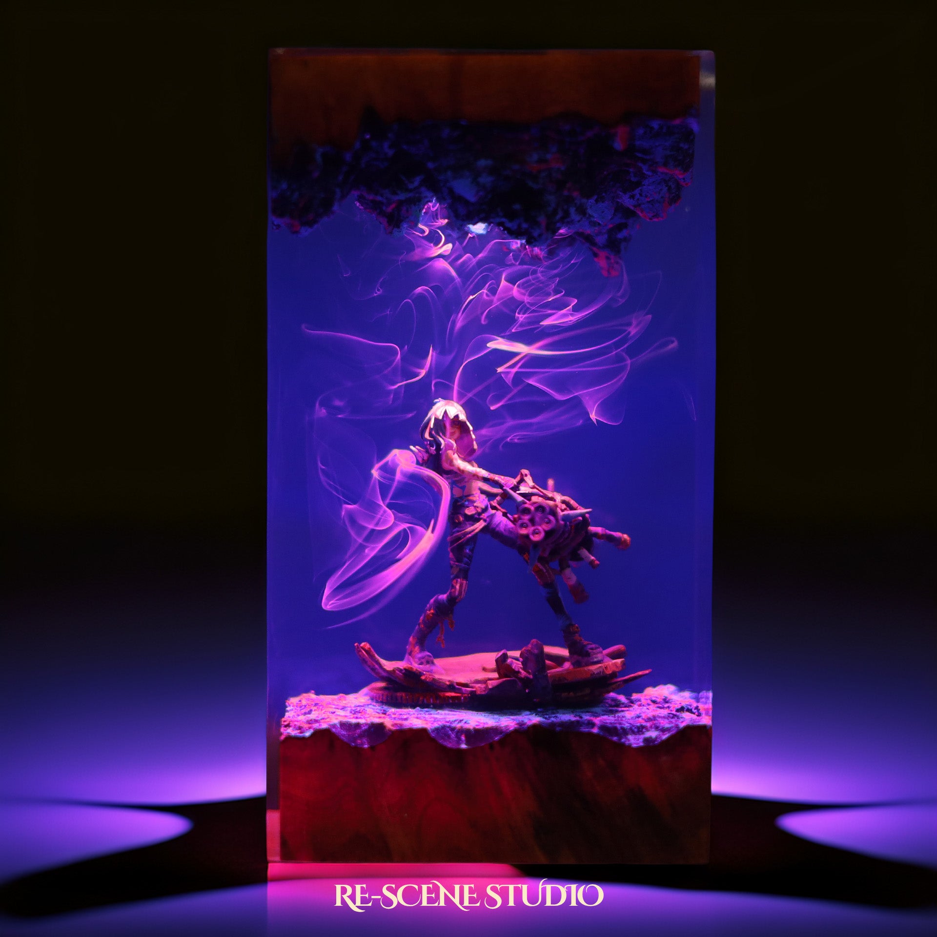 J.inx Resin Lamp 02 — Side Profile View | Handmade Pop-Culture Resin Art, Perfect Themed Gift