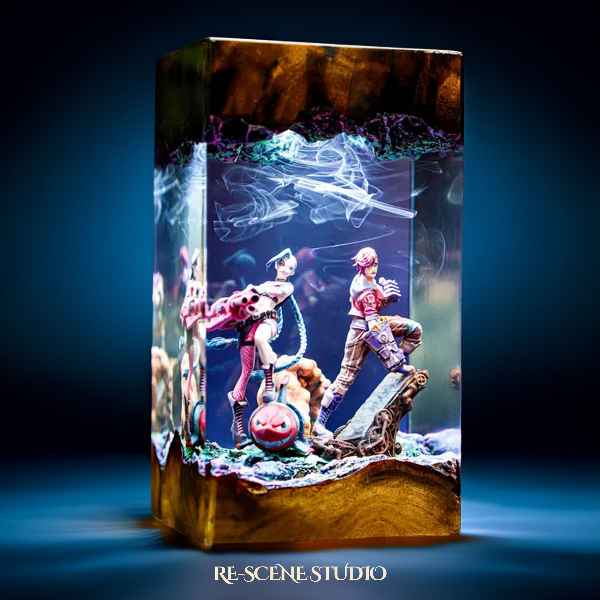 J.inx & Vi Resin Lamp — Handcrafted Epoxy Resin LED Lamp | Unique Ambient Decor & Collector's Gift