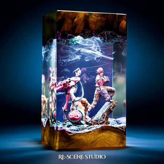 J.inx & Vi Resin Lamp — Handcrafted Epoxy Resin LED Lamp | Unique Ambient Decor & Collector's Gift