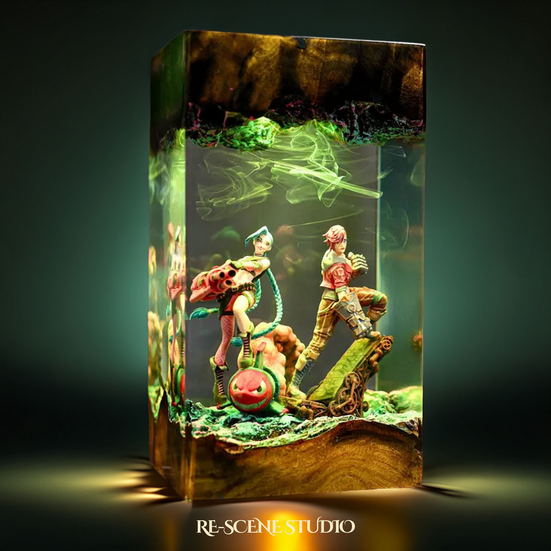 J.inx & Vi Resin Lamp — Side Profile View | Handmade Pop-Culture Resin Art, Perfect Themed Gift