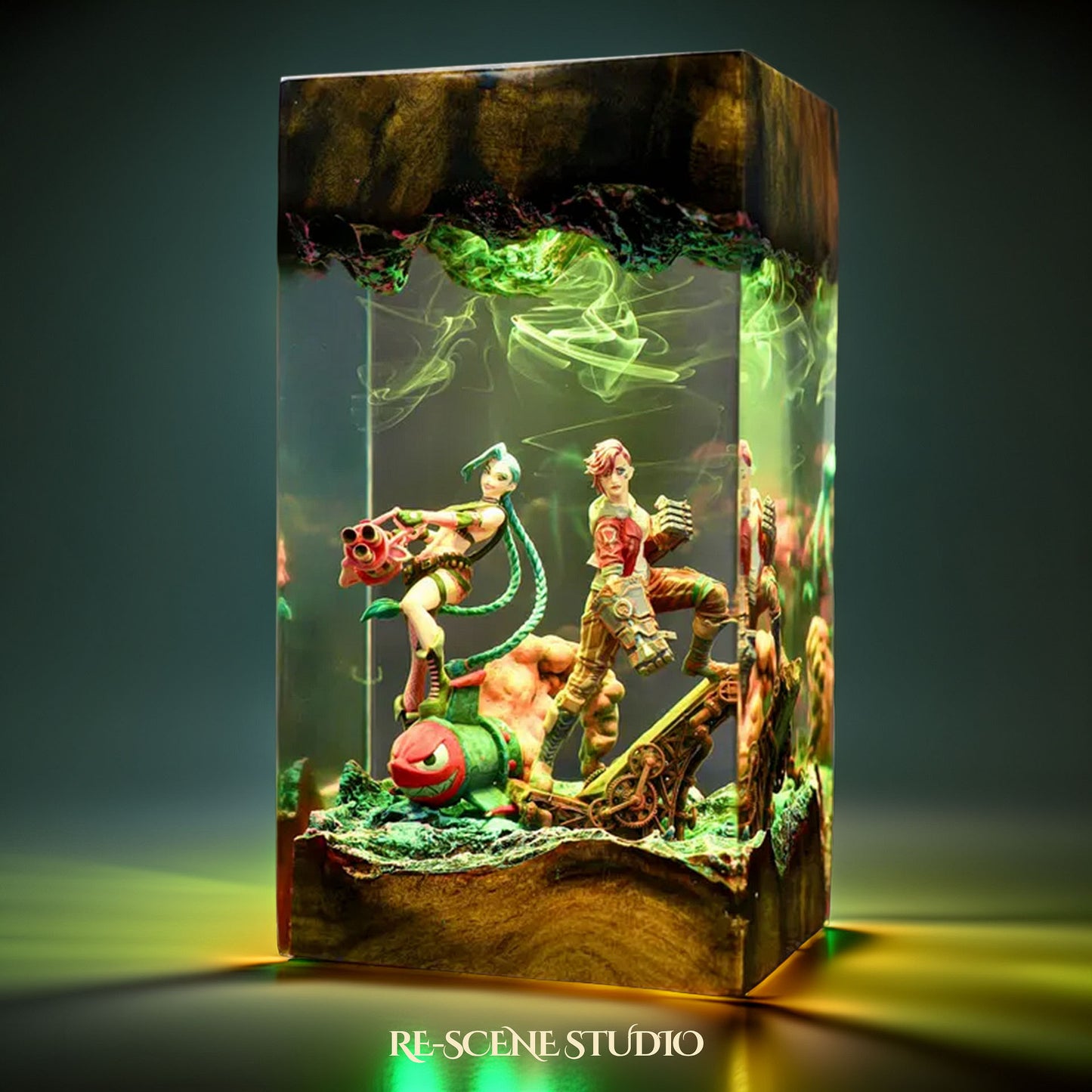 J.inx & Vi Resin Lamp — Handcrafted Epoxy Resin LED Lamp | Unique Ambient Decor & Collector's Gift