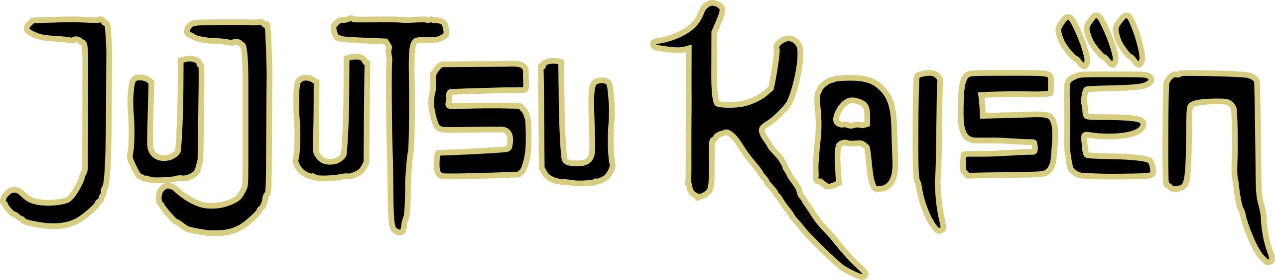 Logo of 'Jujutsu Kaisen' with stylized text.