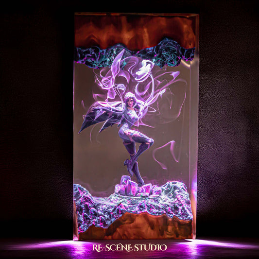 K.aisa Resin Lamp — Handcrafted Epoxy Resin LED Lamp | Unique Ambient Decor & Collector's Gift
