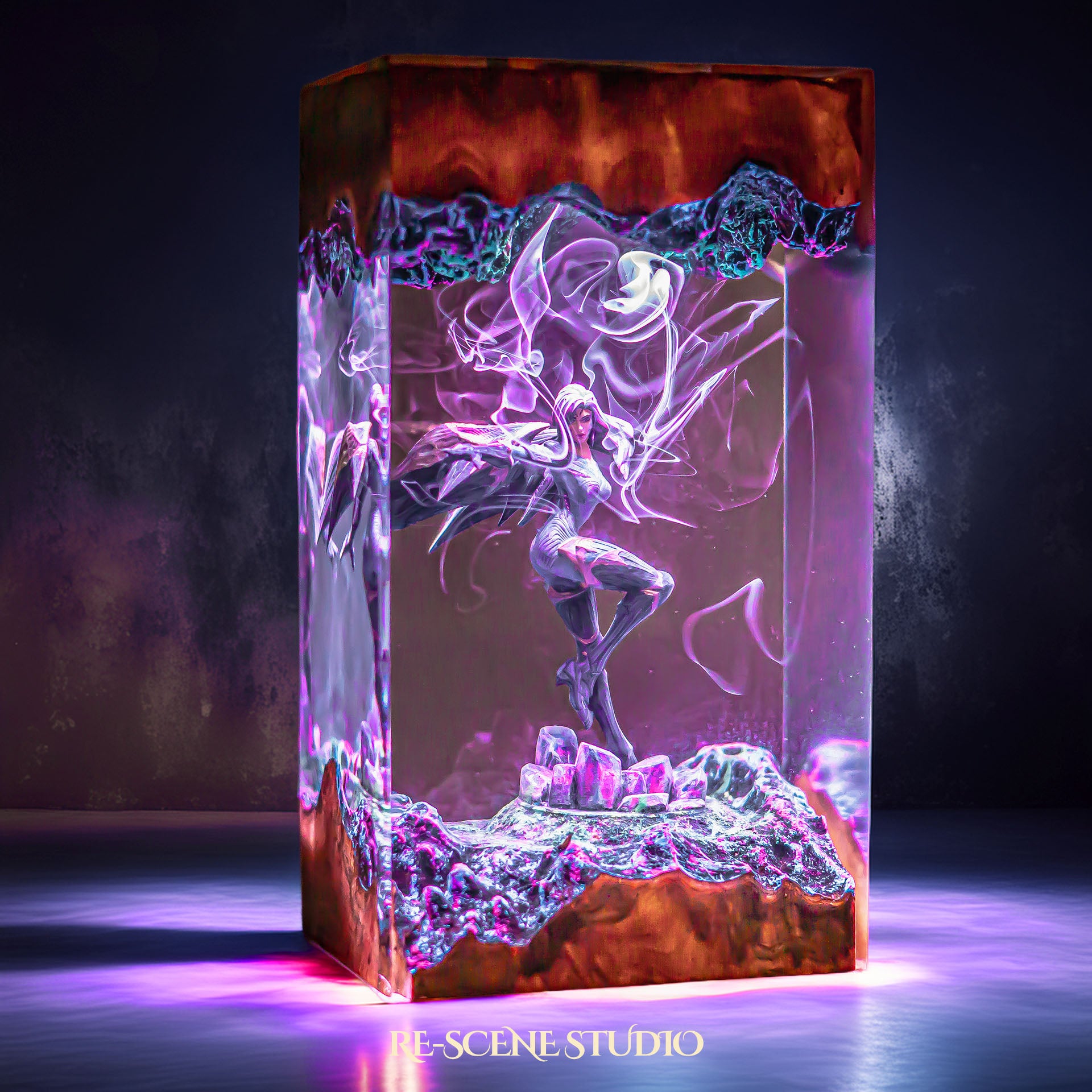 K.aisa Resin Lamp — Detailed Display | Premium 3D Resin Diorama with RGB Color-Changing Light