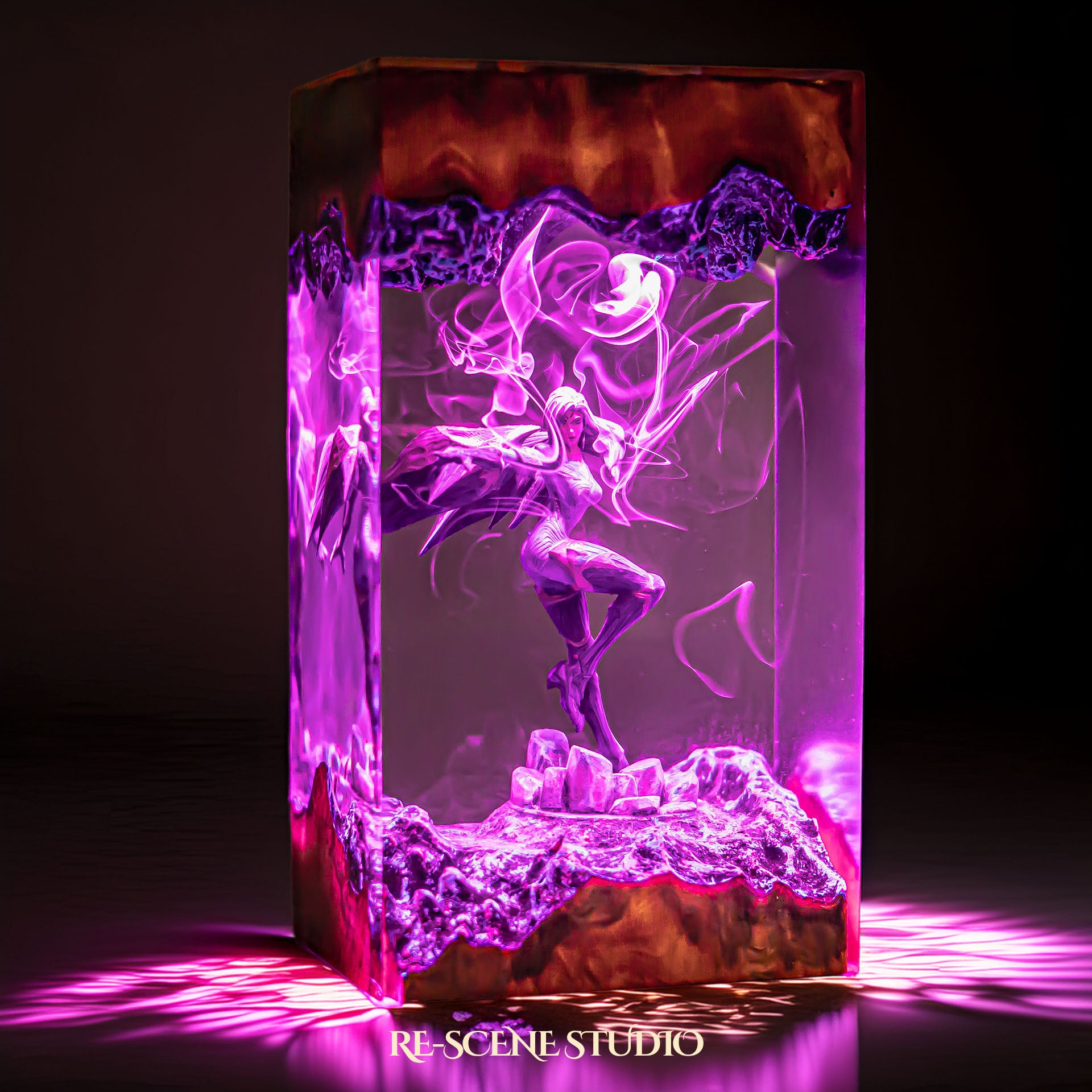 K.aisa Resin Lamp — Side Profile View | Handmade Pop-Culture Resin Art, Perfect Themed Gift