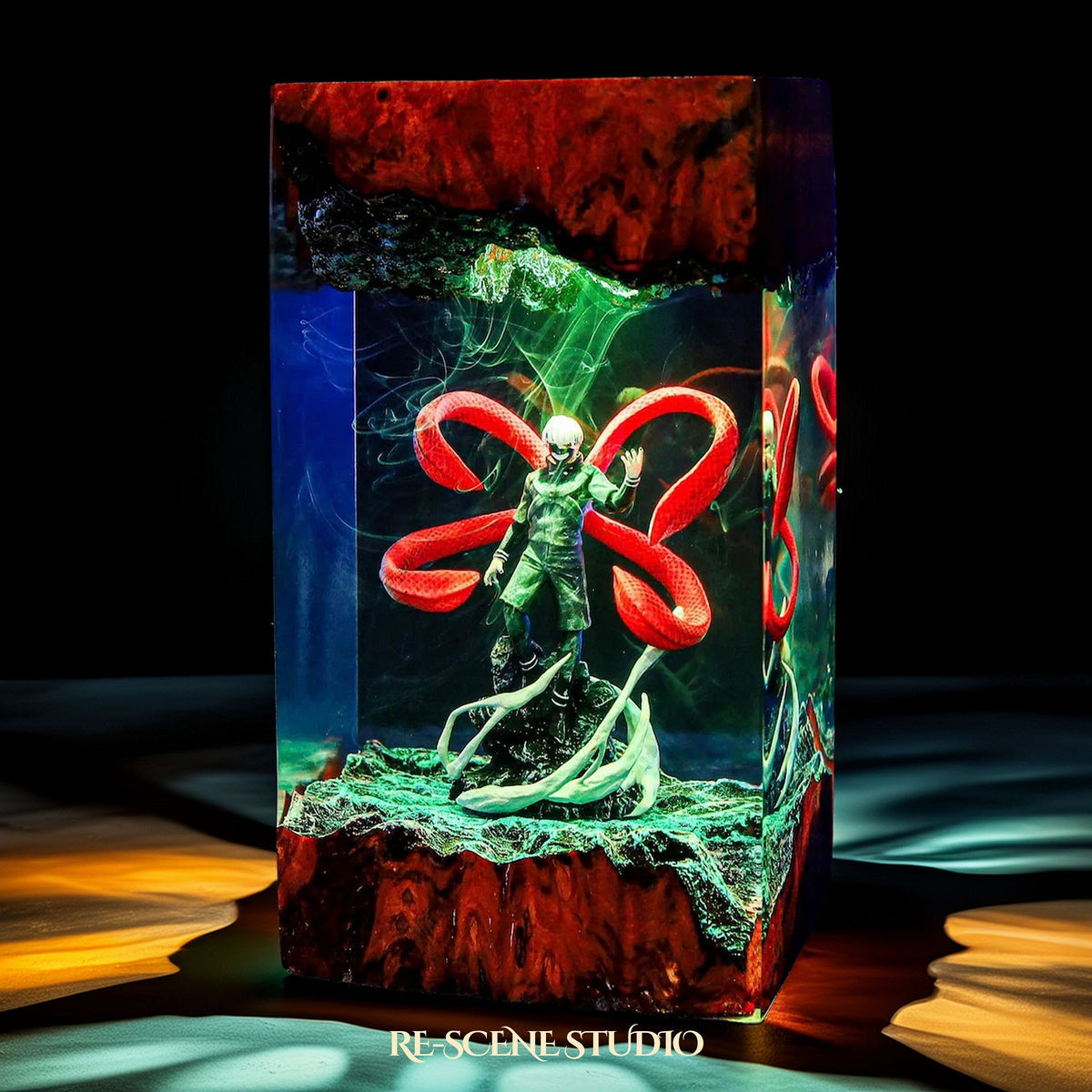 Ken Kaneki Resin Lamp, handcrafted epoxy resin LED lamp