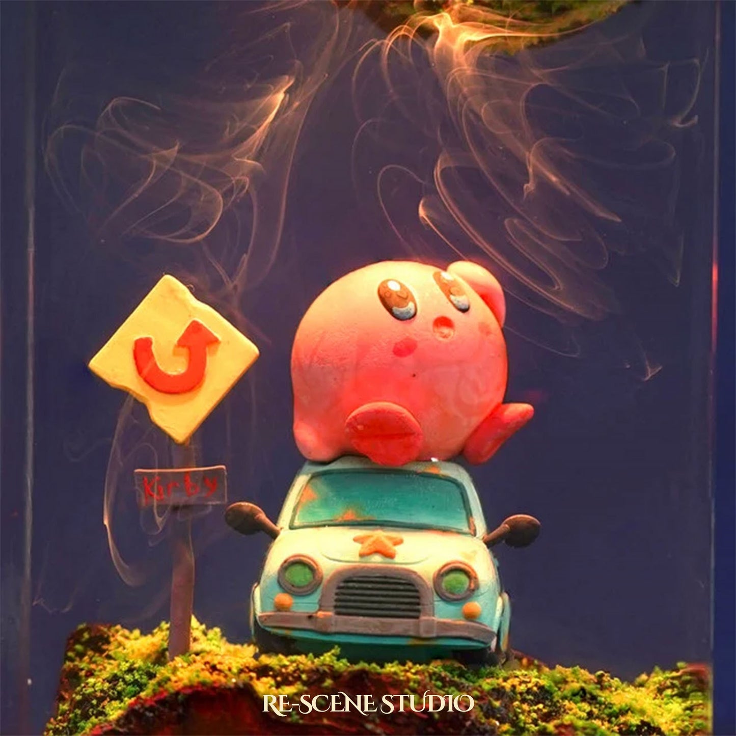 Pink Cosmic Puff Resin Lamp — Detailed Display | Premium 3D Resin Diorama with RGB Color-Changing Light