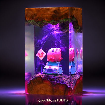 Pink Cosmic Puff Resin Lamp — Side Profile View | Handmade Pop-Culture Resin Art, Perfect Themed Gift