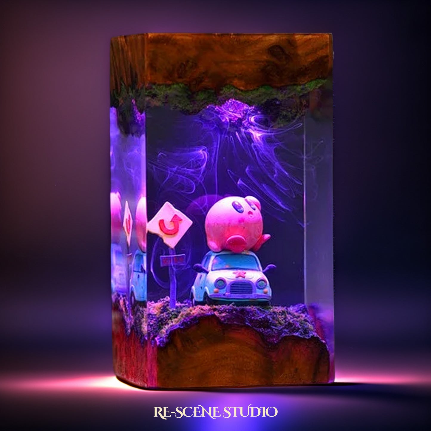 Pink Cosmic Puff Resin Lamp — Handcrafted Epoxy Resin LED Lamp | Unique Ambient Decor & Collector's Gift