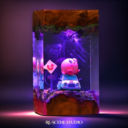 Pink Cosmic Puff Resin Lamp — Handcrafted Epoxy Resin LED Lamp | Unique Ambient Decor & Collector's Gift