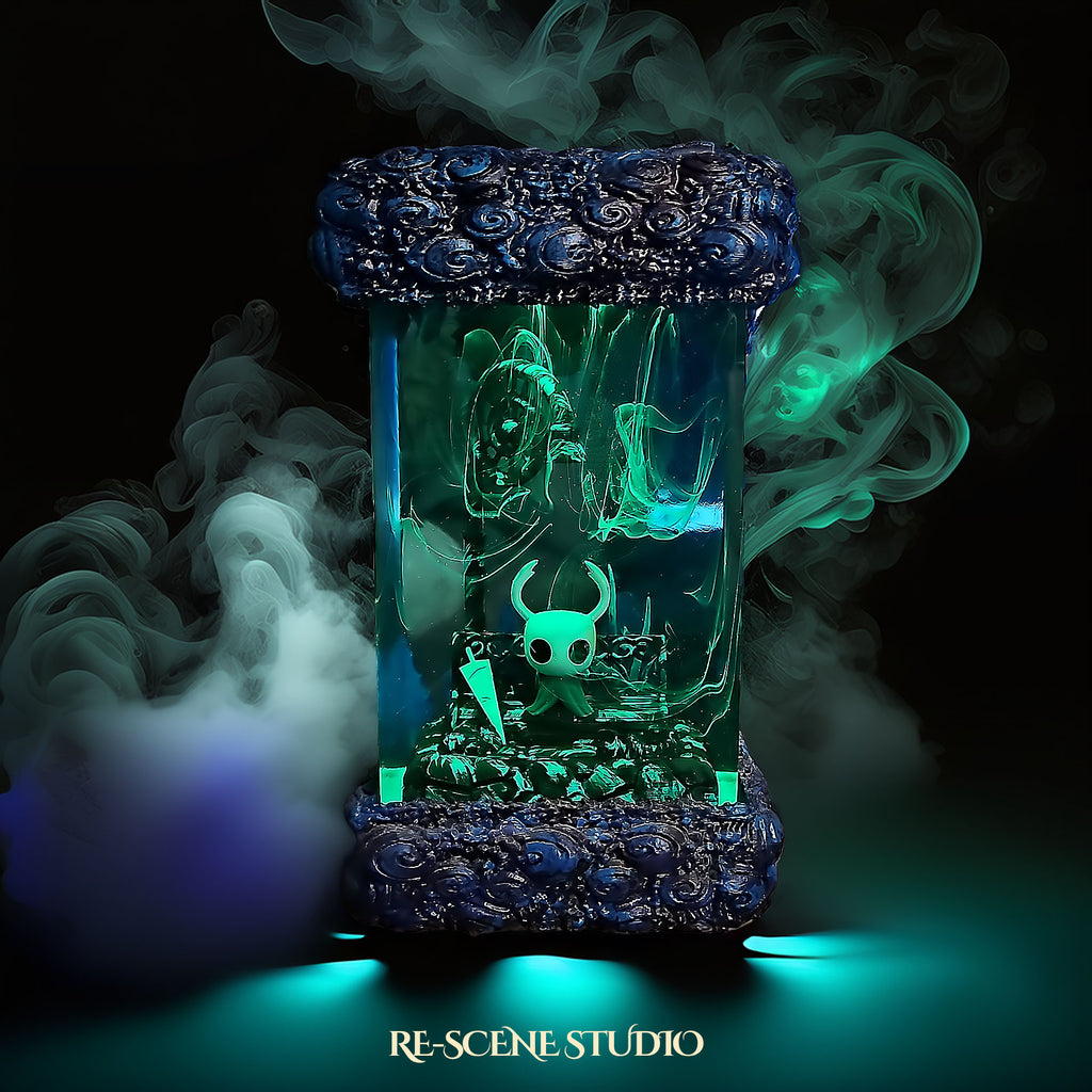 The Knight Resin Epoxy Lamp V1 – Hollow Knight Multicolor / Size M – Handmade Epoxy Resin Lamp by Rescene Studio | Rescene Studio