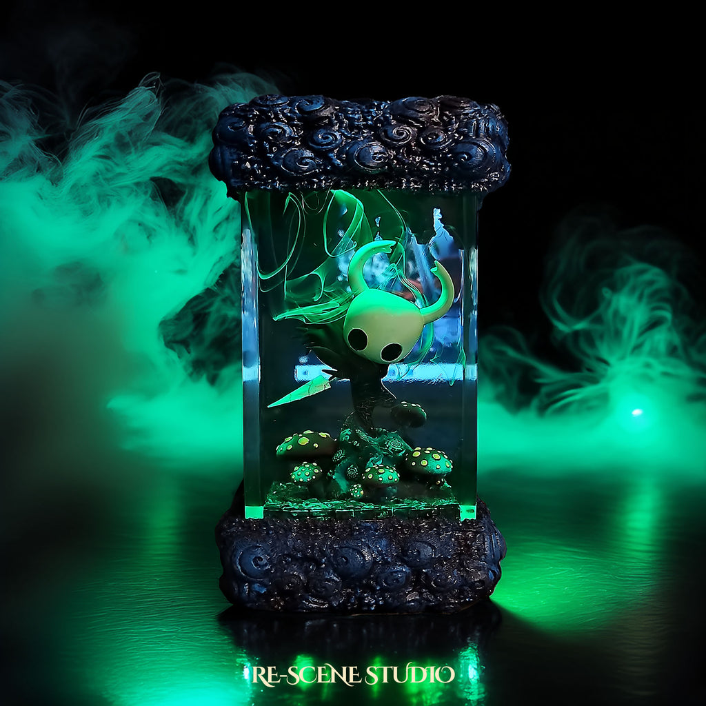 The Knight Resin Lamp V2 – Hollow Knight Multicolor / Size M – Handmade Epoxy Resin Lamp by Rescene Studio | Rescene Studio