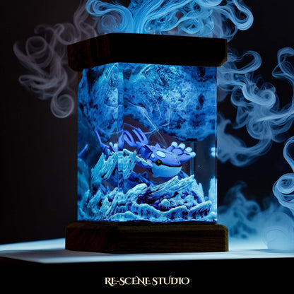 Kyogre Resin Epoxy Lamp Multicolor / Size M: 6 x 6 x 12 (cm) – Handmade Resin Lamp by Rescene Studio | Rescene Studio