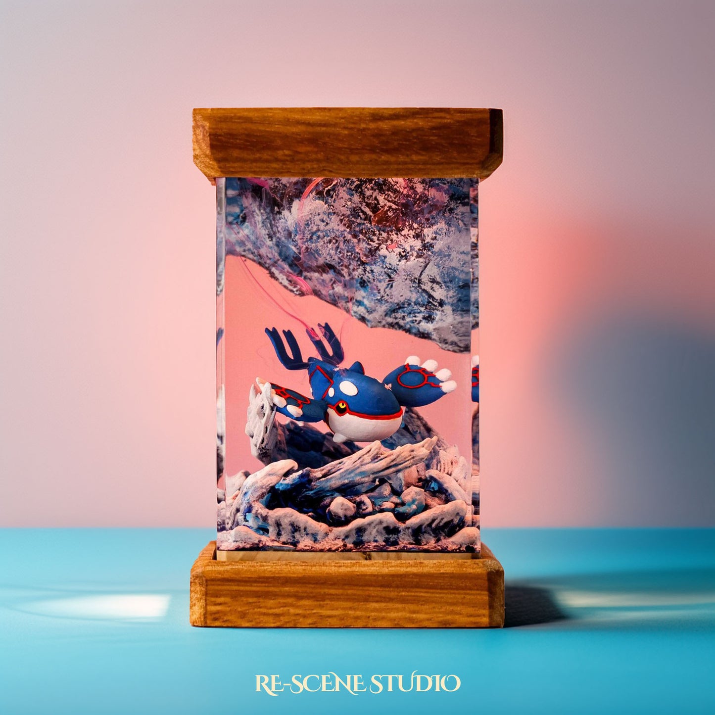 Kyogre Resin Epoxy Lamp Multicolor / Size M: 6 x 6 x 12 (cm) – Handmade Resin Lamp by Rescene Studio | Rescene Studio