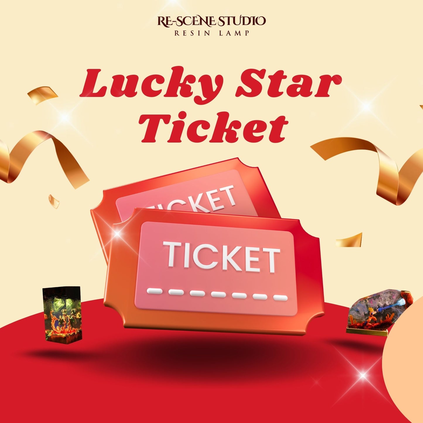 [NEW YEAR 2026] Secret Glow Ticket | $6.68 Default Title – Handmade Epoxy Resin Lamp by Rescene Studio | Rescene Studio