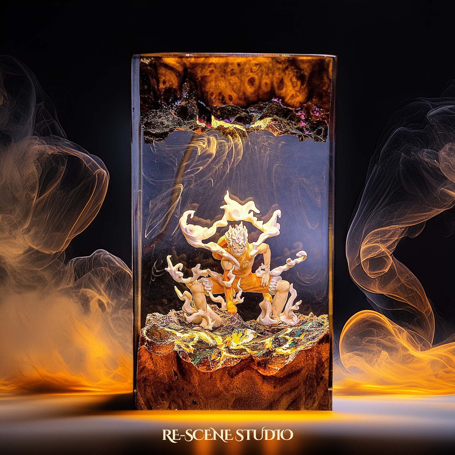Luffy Gear 5 Resin Lamp 01 - One Piece Multicolor / Size M: 7 x 13 x 7 (cm) – Handmade Epoxy Resin Lamp by Rescene Studio | Rescene Studio