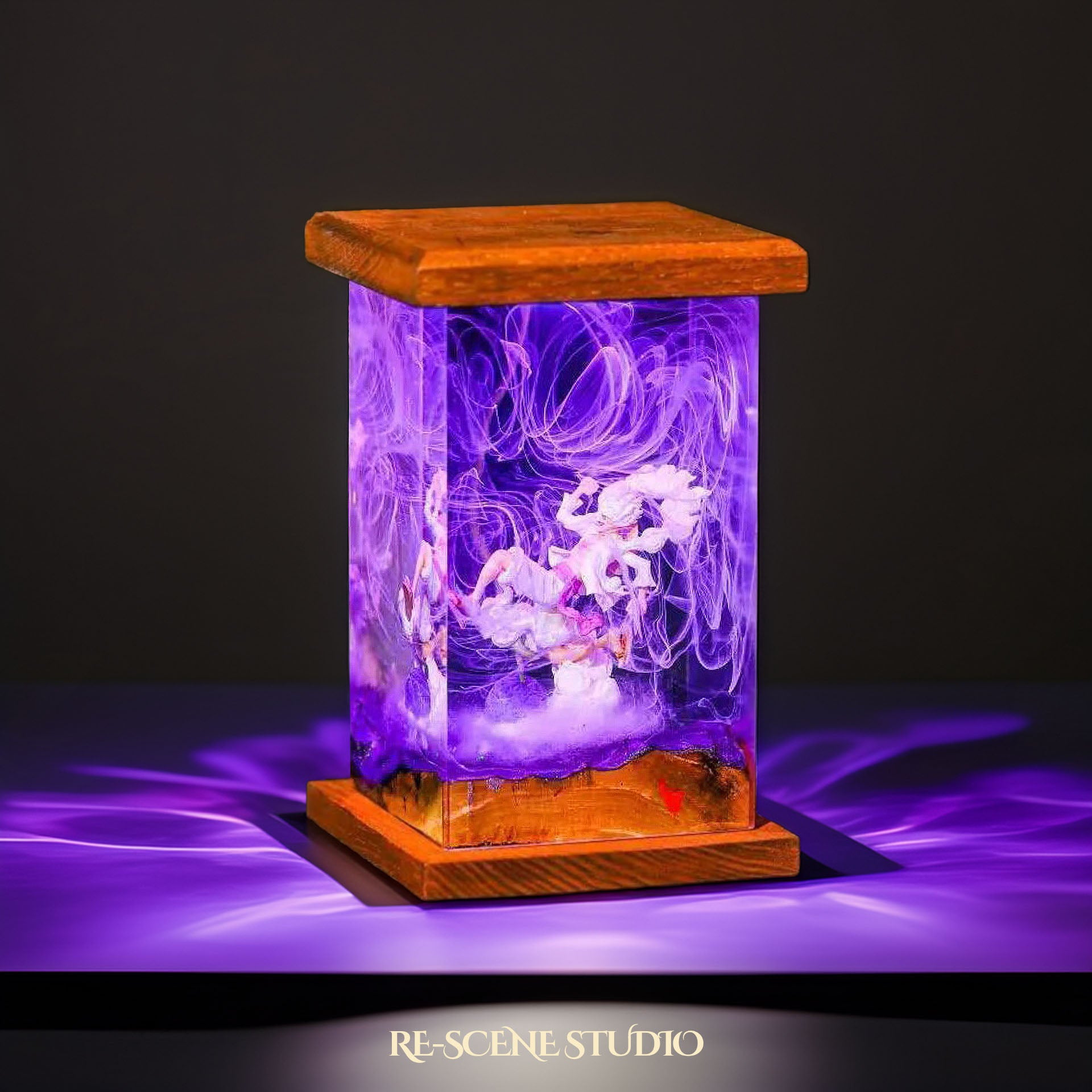 Luffy Gear 5 Resin Lamp 03 - One Piece Multicolor / Size M: 6 x 6 x 12 (cm) – Handmade Epoxy Resin Lamp by Rescene Studio | Rescene Studio