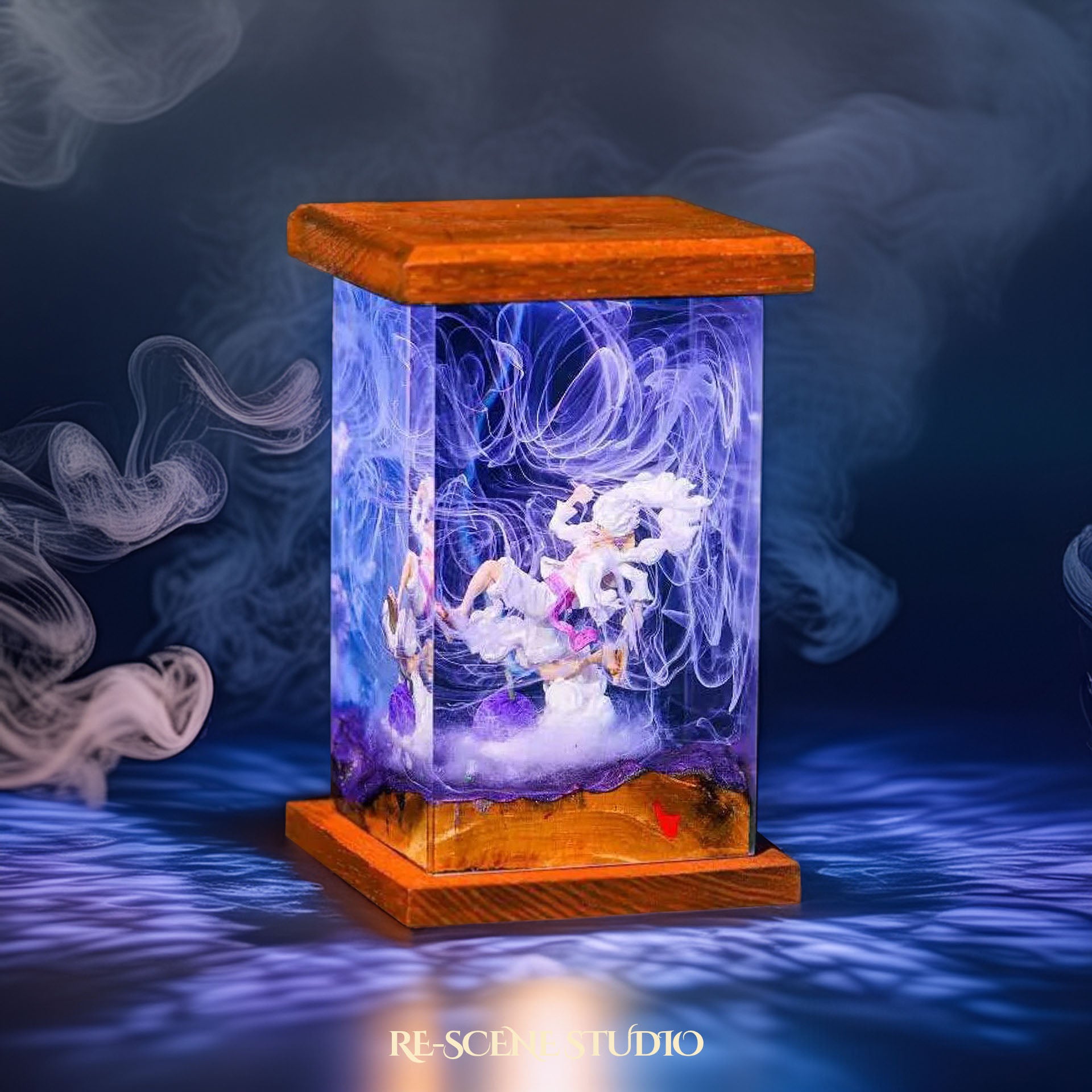 Luffy Gear 5 Resin Lamp 03 - One Piece Multicolor / Size M: 6 x 6 x 12 (cm) – Handmade Epoxy Resin Lamp by Rescene Studio | Rescene Studio