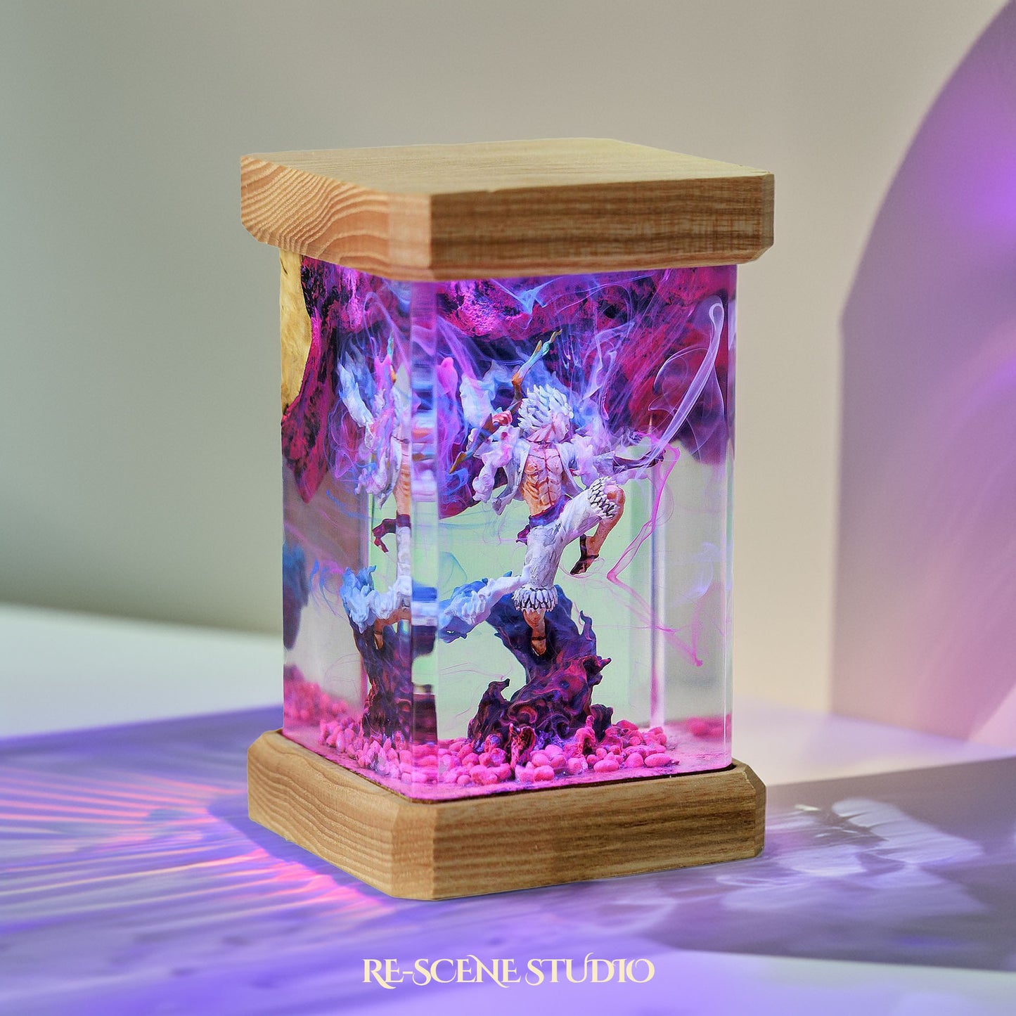 Luffy Gear 5 Resin Lamp 02 - One Piece Multicolor / Size M: 6 x 6 x 12 (cm) – Handmade Resin Lamp by Rescene Studio | Rescene Studio