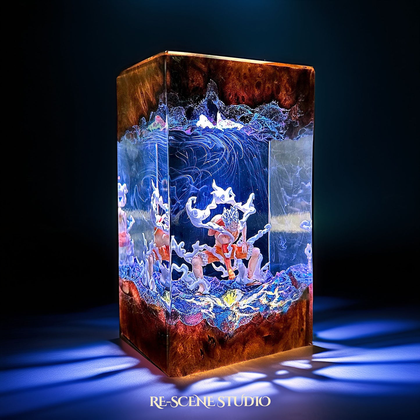 Luffy Gear 5 Resin Lamp 01 - One Piece Multicolor / Size M: 7 x 13 x 7 (cm) – Handmade Resin Lamp by Rescene Studio | Rescene Studio