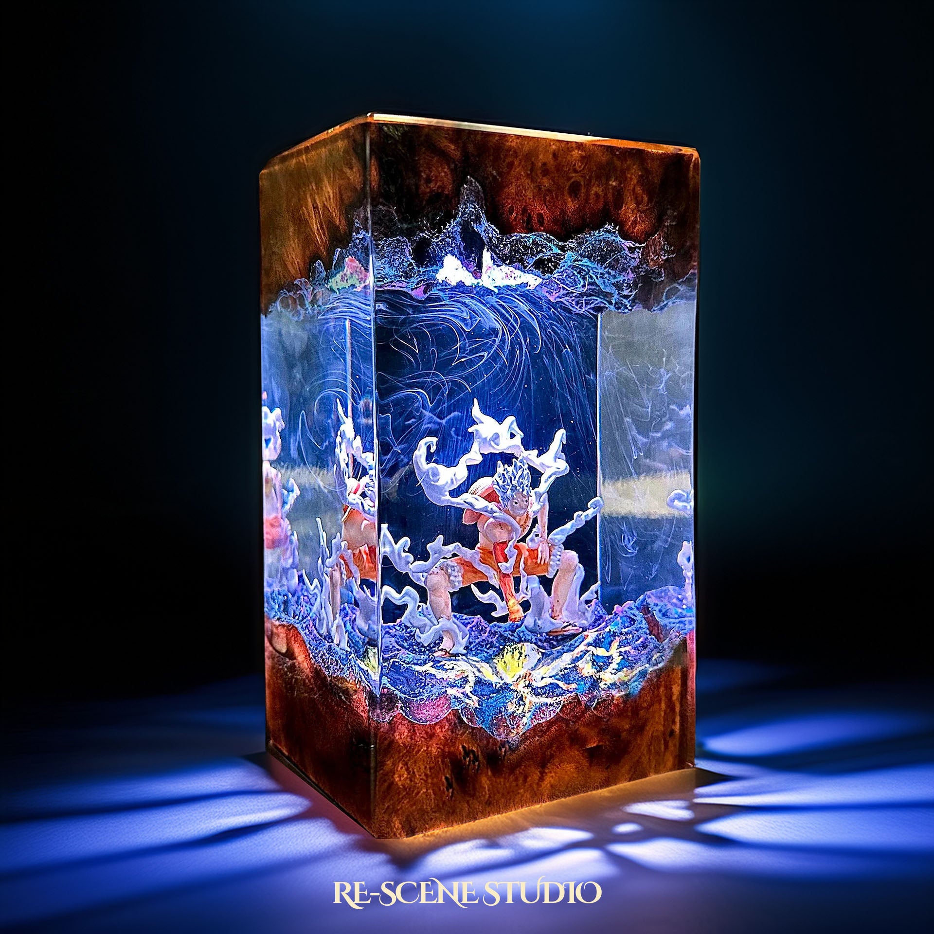 Luffy Gear 5 Resin Lamp 01 - One Piece Multicolor / Size M: 7 x 13 x 7 (cm) – Handmade Epoxy Resin Lamp by Rescene Studio | Rescene Studio