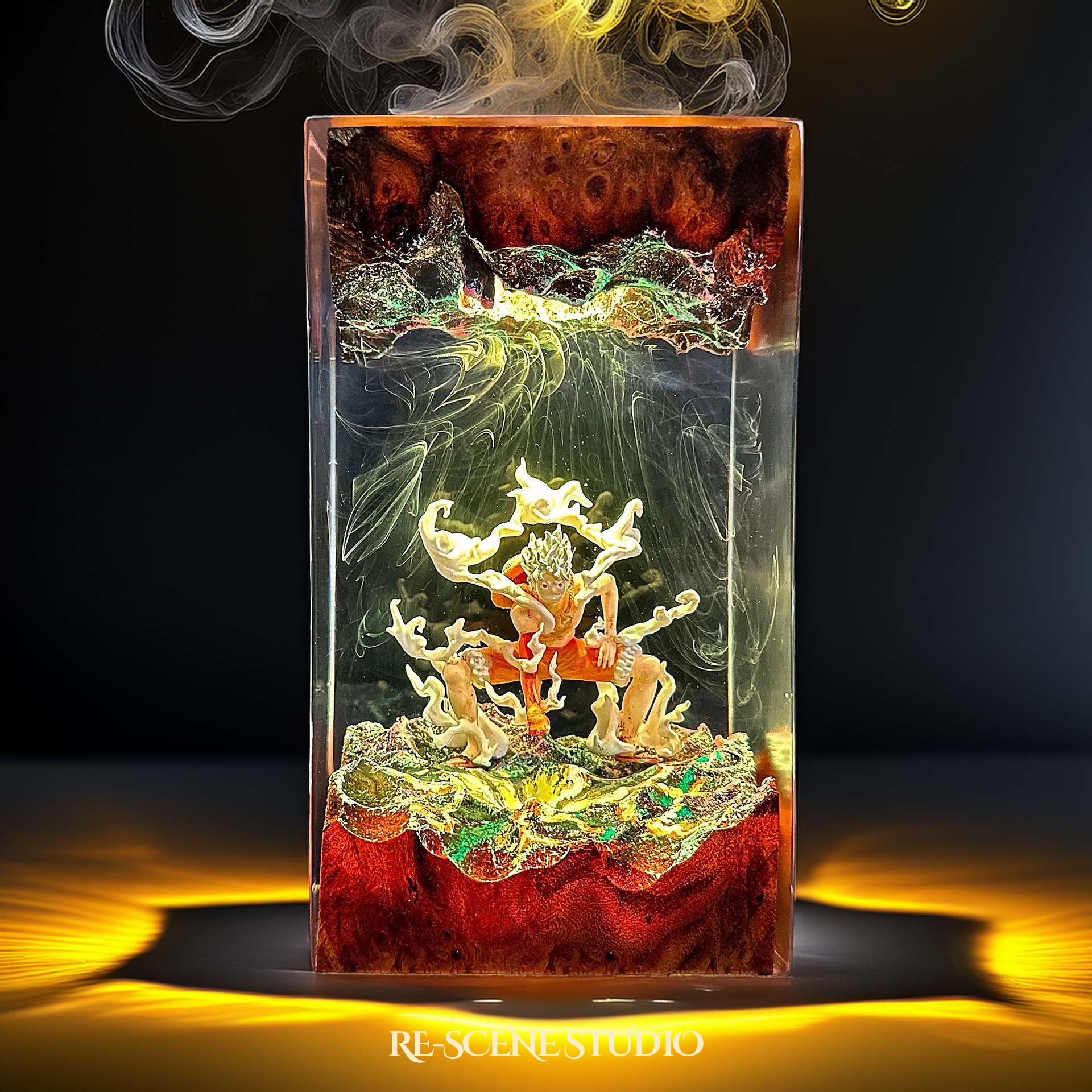 Luffy Gear 5 Resin Lamp 01 - One Piece Multicolor / Size M: 7 x 13 x 7 (cm) – Handmade Epoxy Resin Lamp by Rescene Studio | Rescene Studio