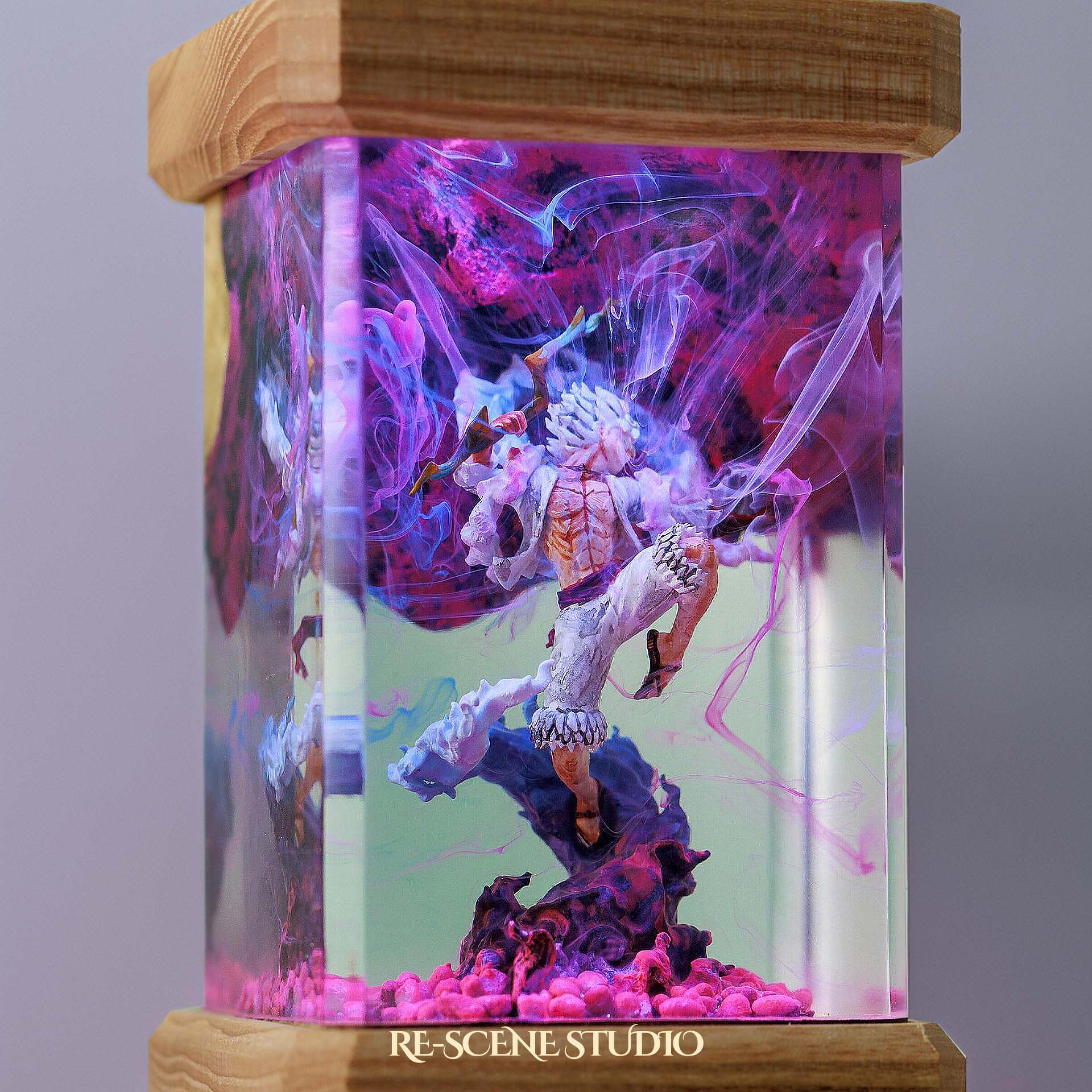 Luffy Gear 5 Resin Lamp 02 - One Piece Multicolor / Size M: 6 x 6 x 12 (cm) – Handmade Epoxy Resin Lamp by Rescene Studio | Rescene Studio