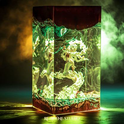 L.uffy G.ear 5 Resin Lamp 02 — Side Profile View | Handmade Pop-Culture Resin Art, Perfect Themed Gift
