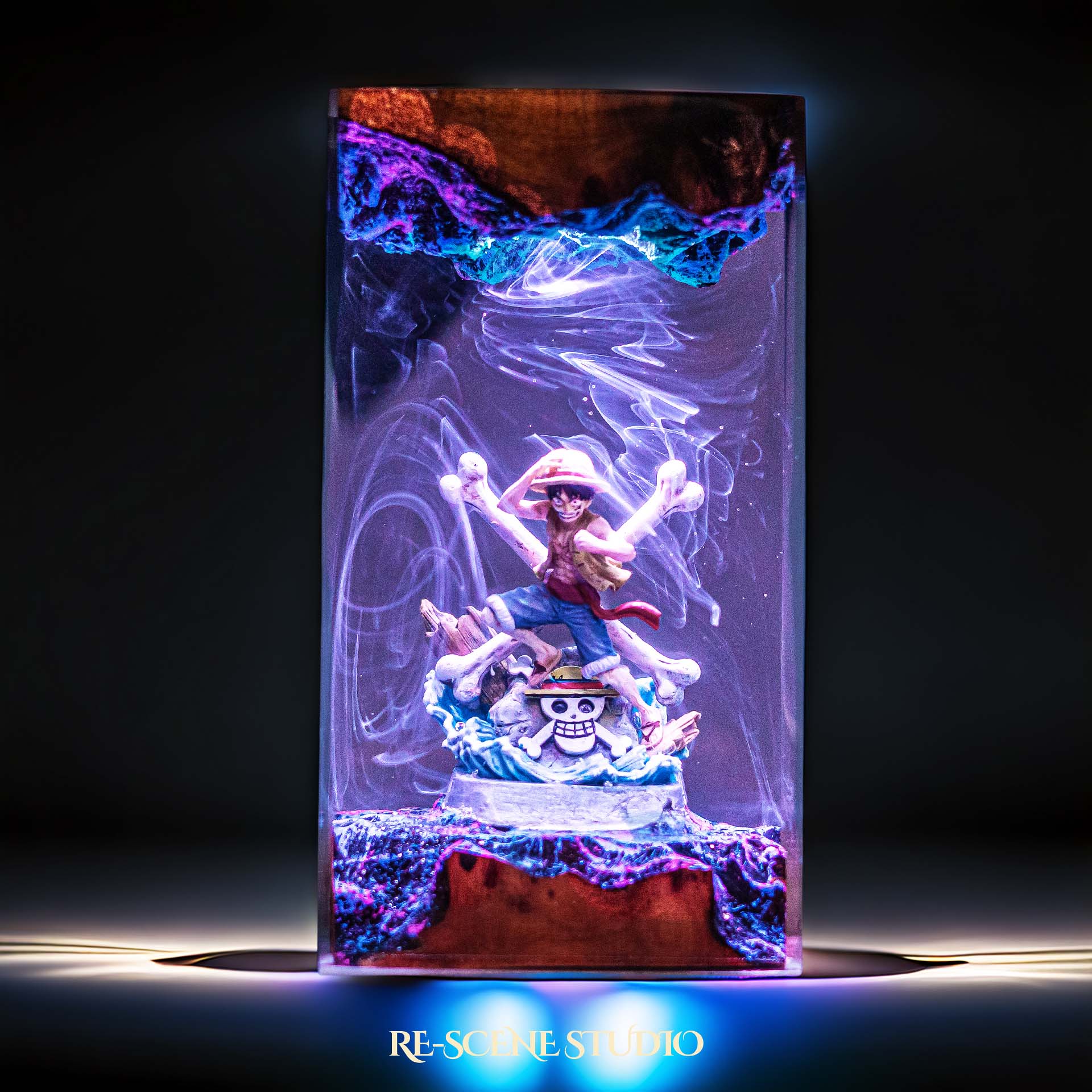 Luffy Resin Lamp V8 — Handcrafted Epoxy Resin LED Lamp | Unique Ambient Decor & Collector's Gift