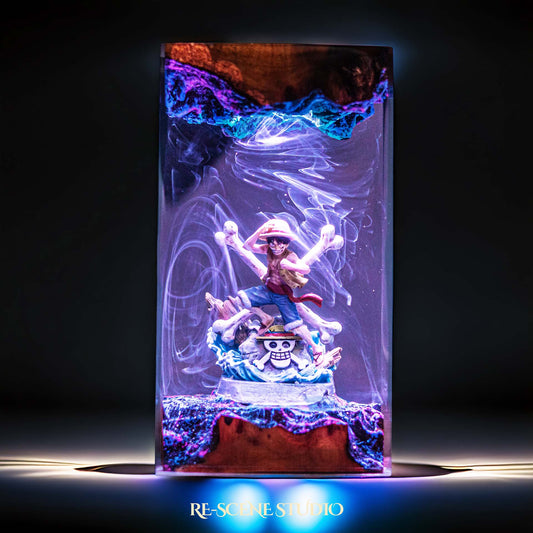 Luffy Resin Lamp V8 — Handcrafted Epoxy Resin LED Lamp | Unique Ambient Decor & Collector's Gift